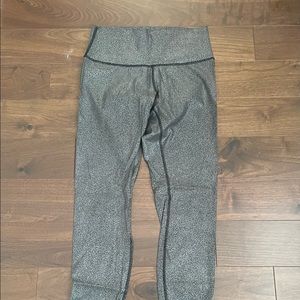 Shiny silver Lululemon 28” leggings